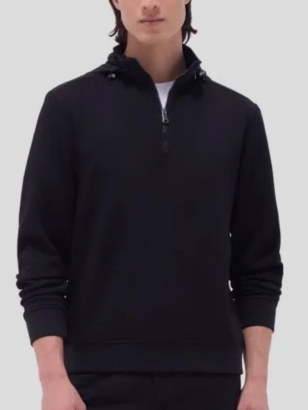 Bugatchi Men's Black Quarter-Zip Pullover